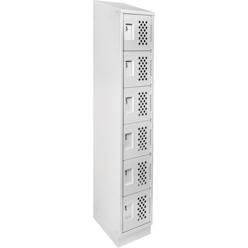 Clean-Line Perforated Lockerette, 6 -tier, 15" x 72" x 12", Steel Solutions industrielles ALPHA