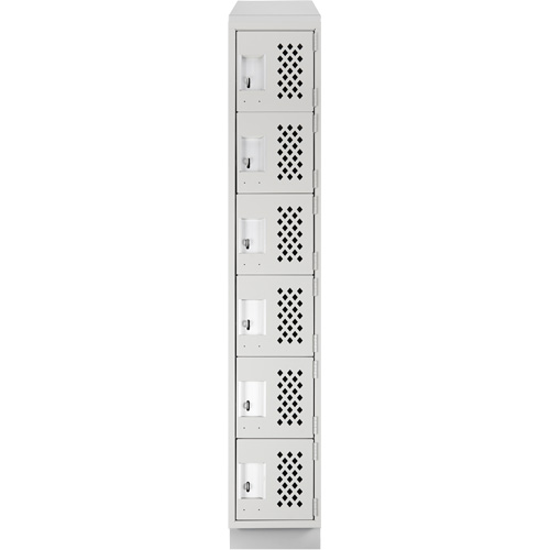 Clean-Line Perforated Lockerette, 6 -tier, 15" x 72" x 12", Steel Solutions industrielles ALPHA