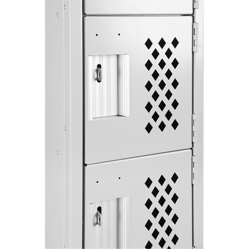 Assembled Clean Line Perforated Economy Lockers, 6 -tier, Bank of 4, 18" x 72" x 12", Steel Solutions industrielles ALPHA