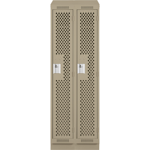 Clean Line Lockers, Bank of 2, 24" x 18" x 82", Steel, Beige, Rivet (Assembled), Perforated Solutions industrielles ALPHA