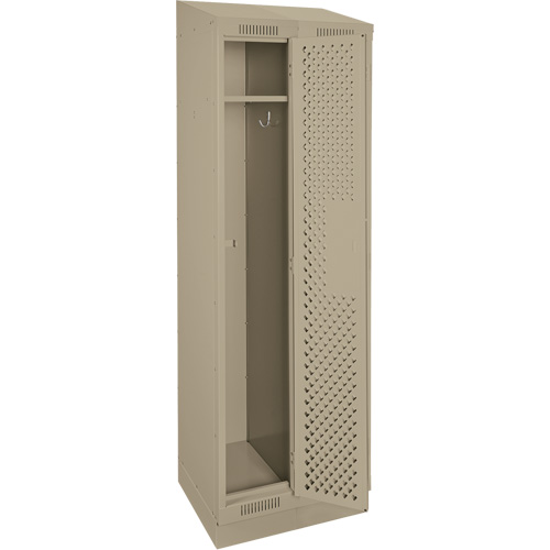 Clean Line Lockers, Bank of 2, 24" x 18" x 82", Steel, Beige, Rivet (Assembled), Perforated Solutions industrielles ALPHA