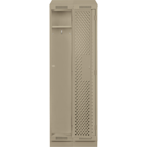 Clean Line Lockers, Bank of 2, 24" x 18" x 82", Steel, Beige, Rivet (Assembled), Perforated Solutions industrielles ALPHA