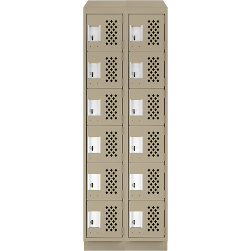 Petit casier perfor&eacute; Clean-Line, 6 niveaux, Bloc de 2, 15" x 72" x 12", Acier Solutions industrielles ALPHA