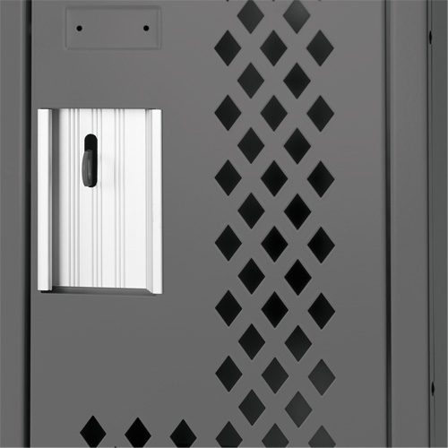 Clean Line Lockers, Bank of 3, 36" x 15" x 72", Steel, Charcoal, Rivet (Assembled), Perforated Solutions industrielles ALPHA