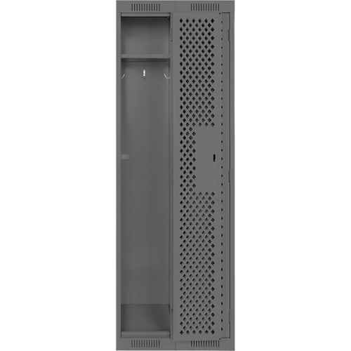 Clean Line Lockers, Bank of 2, 24" x 15" x 72", Steel, Charcoal, Rivet (Assembled), Perforated Solutions industrielles ALPHA