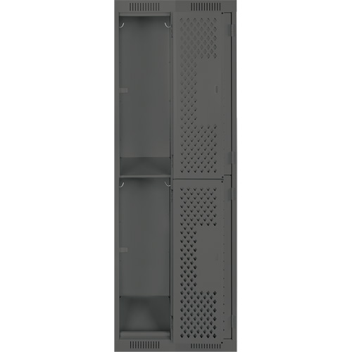 Casiers Clean Line, 2 niveaux, Bloc de 2, 24" x 12" x 72", Acier, Charbon, Rivet (assembl&eacute;), Perfor&eacute; Solutions industrielles ALPHA