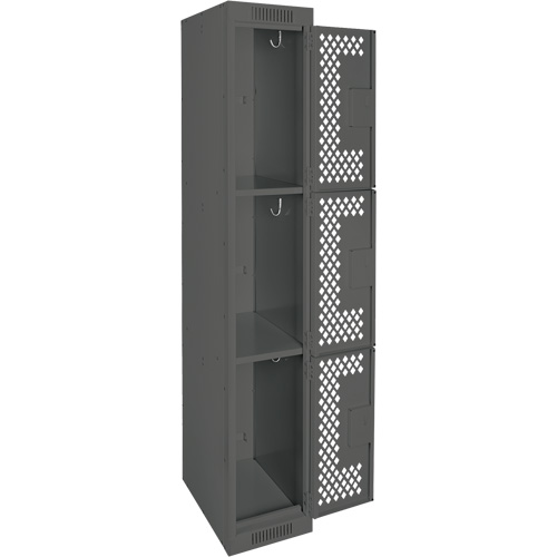 Casiers Clean Line, 3 niveaux, 12" x 12" x 72", Acier, Charbon, Rivet (assembl&eacute;), Perfor&eacute; Solutions industrielles ALPHA