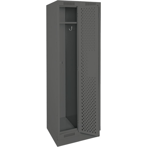 Clean Line Lockers, Bank of 2, 24" x 12" x 76", Steel, Charcoal, Rivet (Assembled), Perforated Solutions industrielles ALPHA