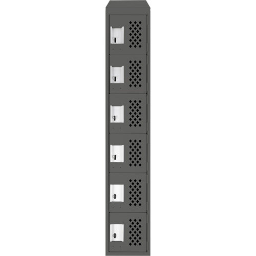 Assembled Lockerettes Clean Line Perforated Economy Lockers, 6 -tier, 18" x 72" x 12", Steel Solutions industrielles ALPHA
