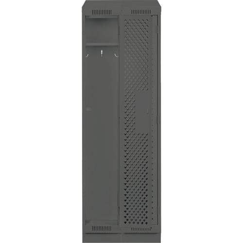 Clean Line Lockers, Bank of 2, 24" x 18" x 82", Steel, Charcoal, Rivet (Assembled), Perforated Solutions industrielles ALPHA