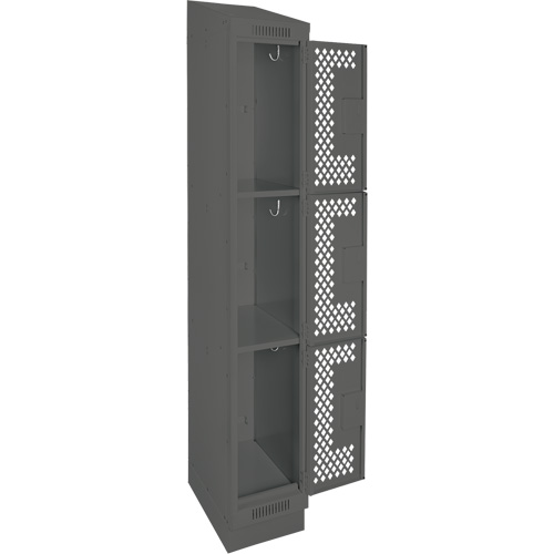 Casiers Clean Line, 3 niveaux, 12" x 18" x 82", Acier, Charbon, Rivet (assembl&eacute;), Perfor&eacute; Solutions industrielles ALPHA