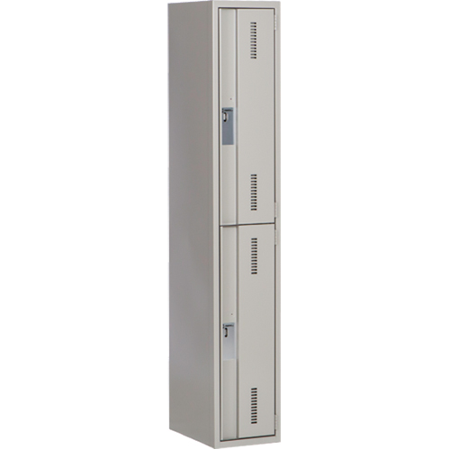 Concorde Heavy-Duty Lockers, 2 -tier, 12" x 18" x 72", Steel, Grey, Welded (Assembled) Solutions industrielles ALPHA