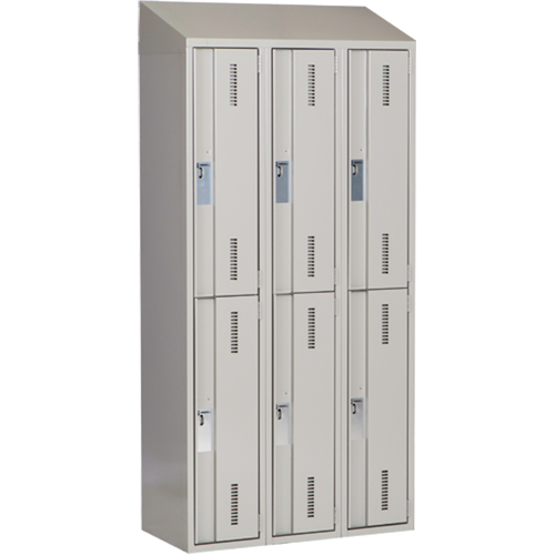 Concorde Heavy-Duty Lockers, 2 -tier, Bank of 3, 36" x 18" x 78", Steel, Grey, Welded (Assembled) Solutions industrielles ALPHA