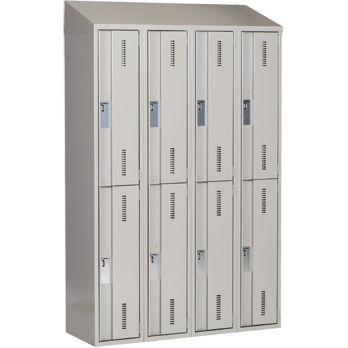 Concorde Heavy-Duty Lockers, 2 -tier, Bank of 4, 48" x 18" x 78", Steel, Grey, Welded (Assembled) Solutions industrielles ALPHA