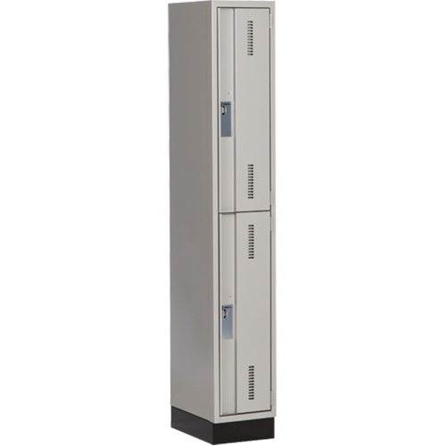 Concorde Heavy-Duty Lockers, 2 -tier, 12" x 18" x 76", Steel, Grey, Welded (Assembled) Solutions industrielles ALPHA