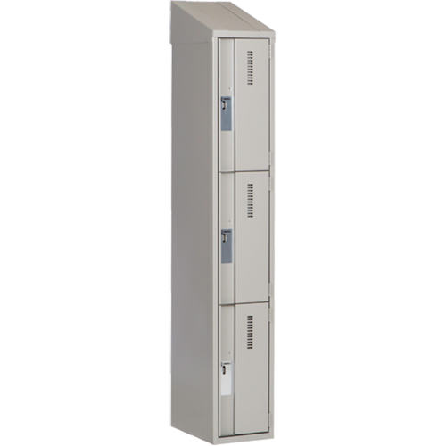 Concorde Heavy-Duty Lockers, 3 -tier, 12" x 18" x 78", Steel, Grey, Welded (Assembled) Solutions industrielles ALPHA