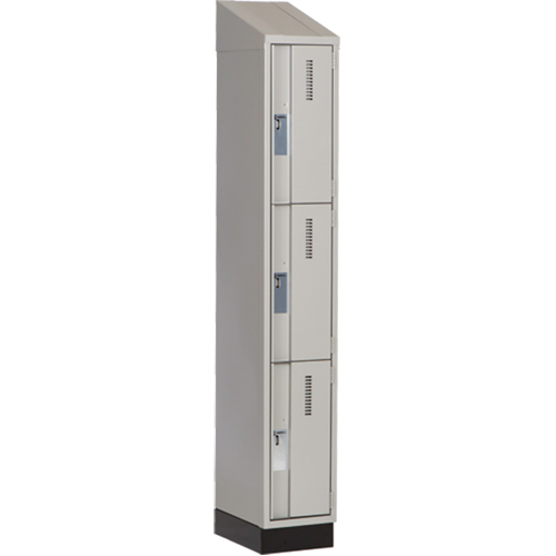 Concorde Heavy-Duty Lockers, 3 -tier, 12" x 18" x 82", Steel, Grey, Welded (Assembled) Solutions industrielles ALPHA