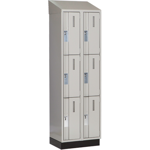 Concorde Heavy-Duty Lockers, 3 -tier, Bank of 2, 24" x 18" x 82", Steel, Grey, Welded (Assembled) Solutions industrielles ALPHA