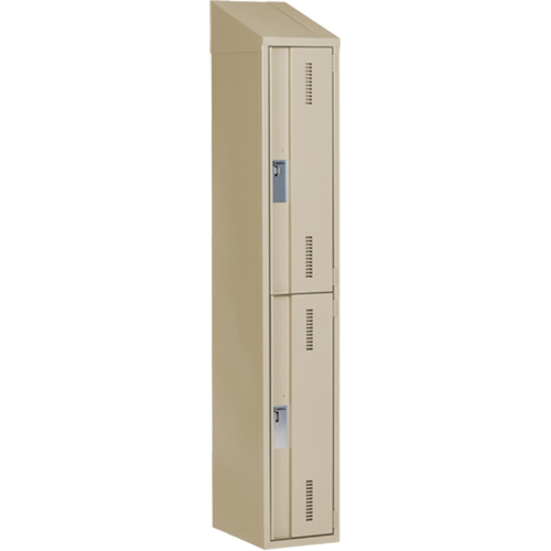 Concorde Heavy-Duty Lockers, 2 -tier, 12" x 18" x 78", Steel, Beige, Welded (Assembled) Solutions industrielles ALPHA