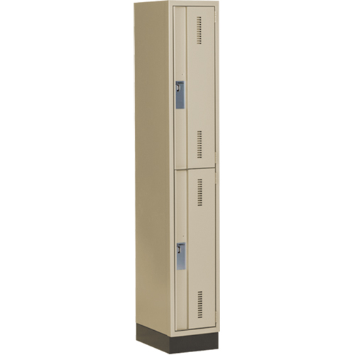 Casiers robustes Concorde, 2 niveaux, 12" x 18" x 76", Acier, Beige, Soud&eacute; (assembl&eacute;) Solutions industrielles ALPHA