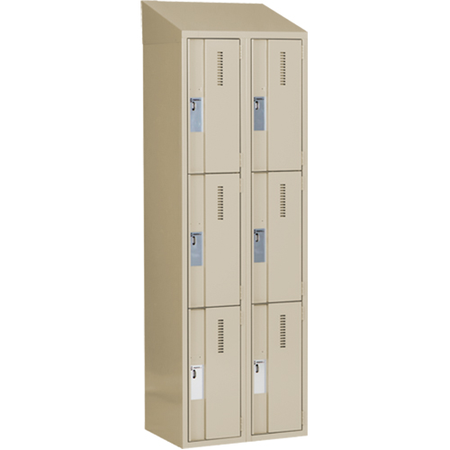 Concorde Heavy-Duty Lockers, 3 -tier, Bank of 2, 24" x 18" x 78", Steel, Beige, Welded (Assembled) Solutions industrielles ALPHA