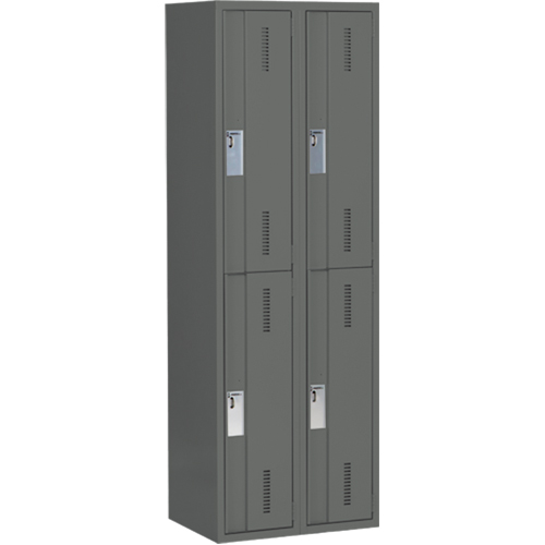 Casiers robustes Concorde, 2 niveaux, Bloc de 2, 24" x 18" x 72", Acier, Charbon, Soud&eacute; (assembl&eacute;) Solutions industrielles ALPHA