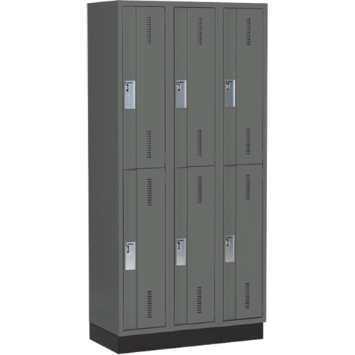 Casiers robustes Concorde, 2 niveaux, Bloc de 3, 36" x 18" x 76", Acier, Charbon, Soud&eacute; (assembl&eacute;) Solutions industrielles ALPHA