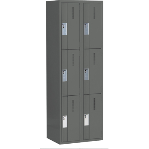 Casiers robustes Concorde, 3 niveaux, Bloc de 2, 24" x 18" x 72", Acier, Charbon, Soud&eacute; (assembl&eacute;) Solutions industrielles ALPHA