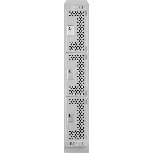 Casiers Clean Line, 3 niveaux, 12" x 12" x 72", Acier, Gris, Rivet (assembl&eacute;), Perfor&eacute; Solutions industrielles ALPHA