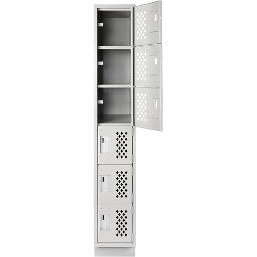 Assembled Lockerettes Clean Line Perforated Economy Lockers, 6 -tier, 18" x 72" x 12", Steel Solutions industrielles ALPHA