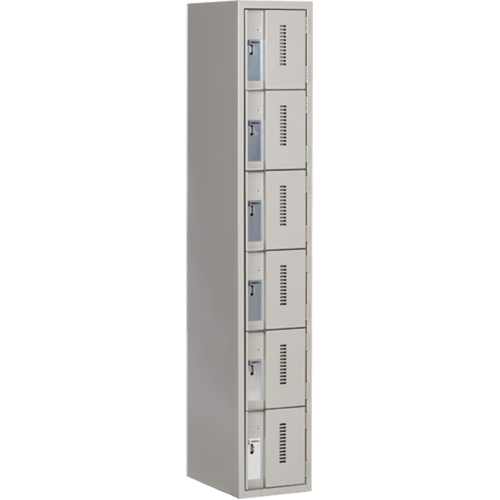 Concorde Heavy-Duty Lockers, 6 -tier, 12" x 18" x 72", Steel, Grey, Welded (Assembled) Solutions industrielles ALPHA