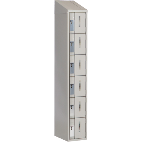 Concorde Heavy-Duty Lockers, 6 -tier, 12" x 18" x 78", Steel, Grey, Welded (Assembled) Solutions industrielles ALPHA