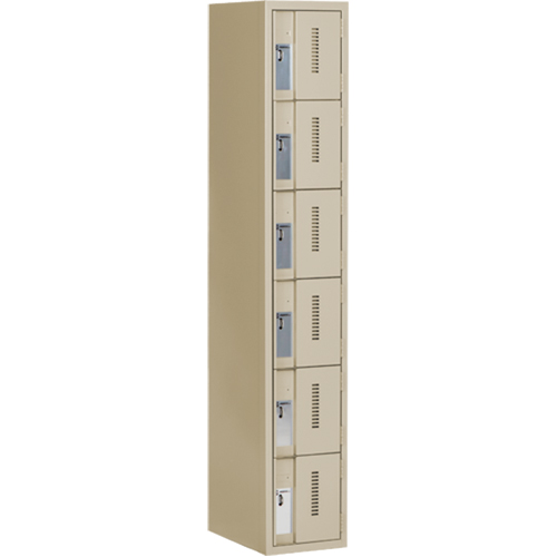 Casiers robustes Concorde, 6 niveaux, 12" x 18" x 72", Acier, Beige, Soud&eacute; (assembl&eacute;) Solutions industrielles ALPHA