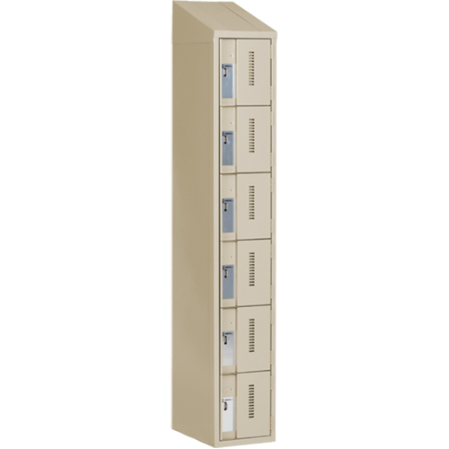 Concorde Heavy-Duty Lockers, 6 -tier, 12" x 18" x 78", Steel, Beige, Welded (Assembled) Solutions industrielles ALPHA