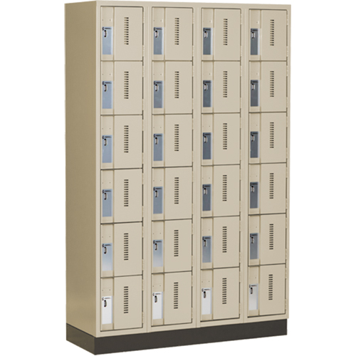 Casiers robustes Concorde, 6 niveaux, Bloc de 4, 48" x 18" x 76", Acier, Beige, Soud&eacute; (assembl&eacute;) Solutions industrielles ALPHA