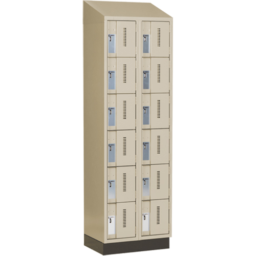 Concorde Heavy-Duty Lockers, 6 -tier, Bank of 2, 24" x 18" x 82", Steel, Beige, Welded (Assembled) Solutions industrielles ALPHA