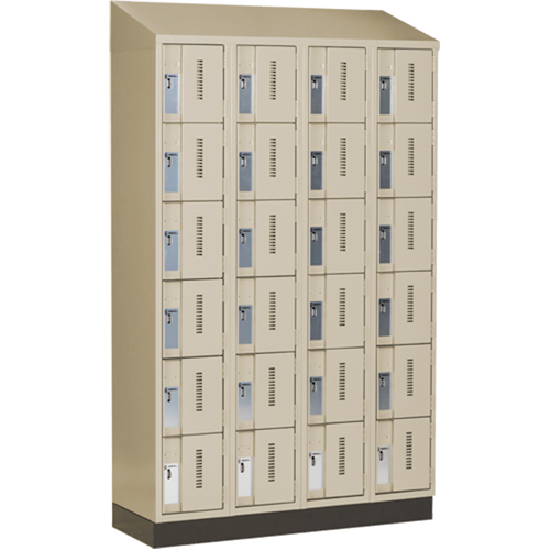 Casiers robustes Concorde, 6 niveaux, Bloc de 4, 48" x 18" x 82", Acier, Beige, Soud&eacute; (assembl&eacute;) Solutions industrielles ALPHA