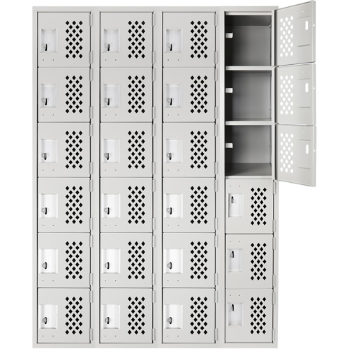Clean Line Lockerettes, 6 -tier, Bank of 4, 18" x 72" x 12", Steel Solutions industrielles ALPHA