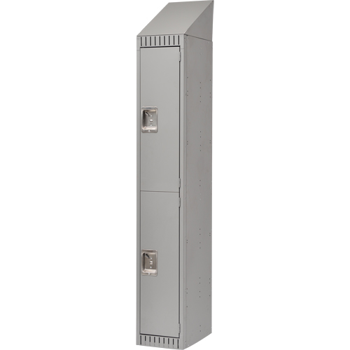 Assembled Lockers, 2 -tier, 12" x 18" x 72", Steel, Grey, Rivet (Assembled) Solutions industrielles ALPHA