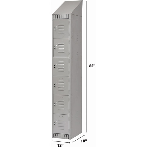 Casiers, 6 niveaux, 12" x 18" x 82", Acier, Gris, D&eacute;mont&eacute; Solutions industrielles ALPHA