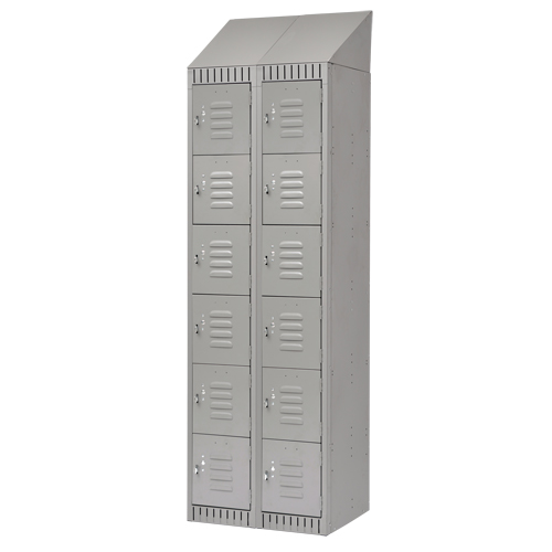 Casiers, 6 niveaux, Bloc de 2, 24" x 18" x 82", Acier, Gris, D&eacute;mont&eacute; Solutions industrielles ALPHA