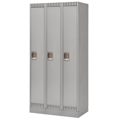 Casiers, Bloc de 3, 36" x 18" x 76", Acier, Gris, D&eacute;mont&eacute; Solutions industrielles ALPHA