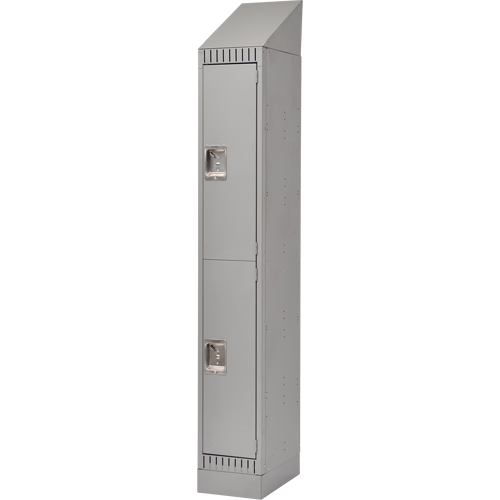 Assembled Lockers, 2 -tier, 12" x 18" x 72", Steel, Grey, Rivet (Assembled) Solutions industrielles ALPHA
