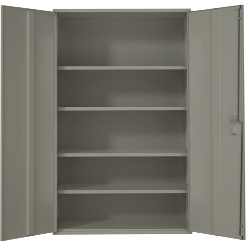 Armoire de rangement Hi-Boy tr&egrave;s large, Acier, 4 Tablettes, 72" h x 48" la x 24" P, Gris Solutions industrielles ALPHA