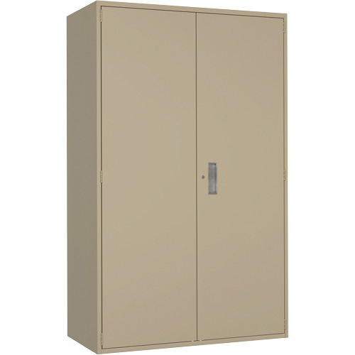 Armoire de rangement Hi-Boy tr&egrave;s large, Acier, 4 Tablettes, 72" h x 48" la x 24" P, Beige Solutions industrielles ALPHA