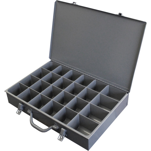 Steel Scoop Compartment Boxes, 17.875" W x 12" D x 3" H, 24 Compartments Solutions industrielles ALPHA