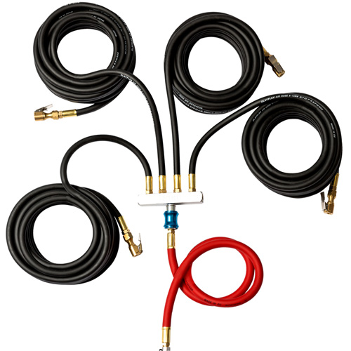 Wall-Mounted Tire Inflation System with 4-Hose Manifold Solutions industrielles ALPHA