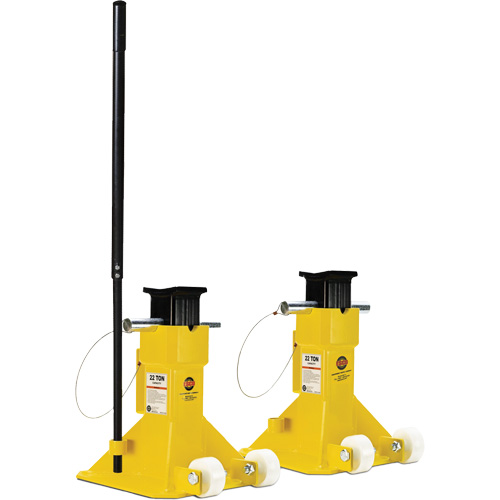 EZ-Wheel Jack Stand, Locking Pin, 22 Tons Capacity, 13-1/2" - 20" H Solutions industrielles ALPHA