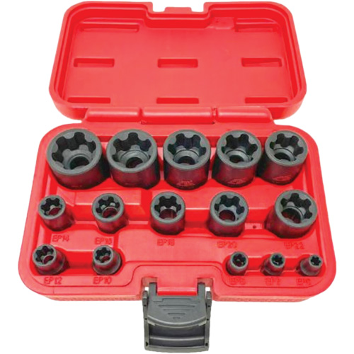 Jeu de douilles EP "Star" plus, 15 Morceaux, Prise de 1/2"/1/4"/3/8" Solutions industrielles ALPHA