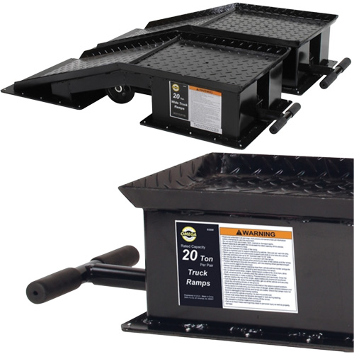Rampes pour camions lourds avec longue poign&eacute;e en T, Capacit&eacute; 40 000 lb, 45" lo, 13-1/2" la, Hauteur de 9-19/50" Solutions industrielles ALPHA